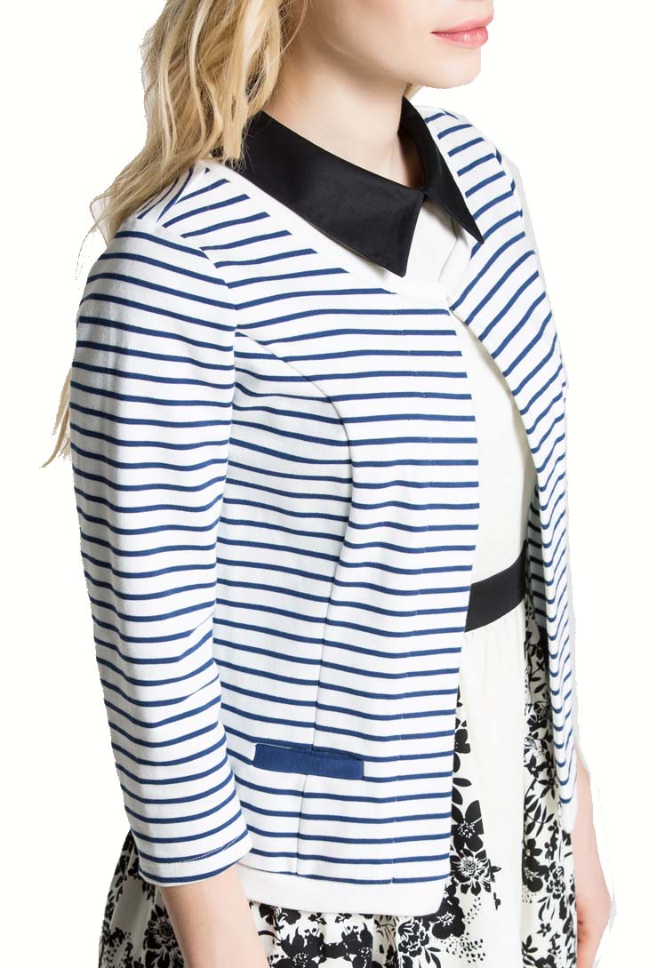 Striped stretch cotton womens blouses